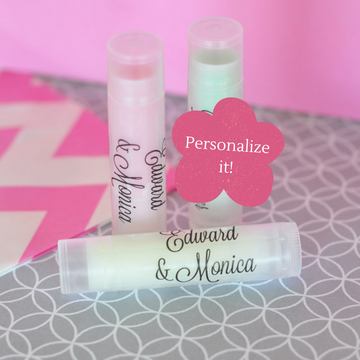 Personalized Lip Balm Tubes with Clear Labels (16 Pack)