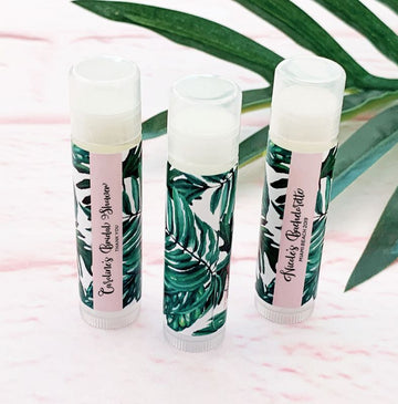Personalized Palm Leaf Lip Balm Tubes (16 Pack)