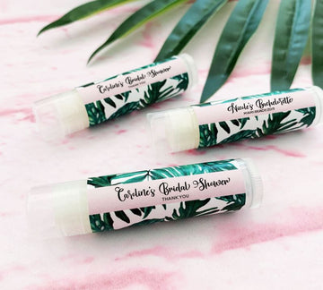 Personalized Palm Leaf Lip Balm Tubes (16 Pack)