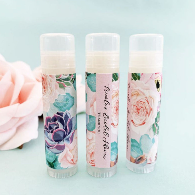 Personalized Succulent Lip Balm Tubes (16 Pack)