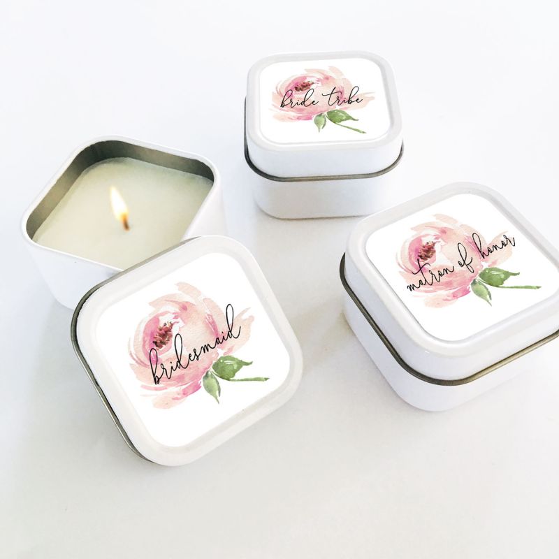 Bridal Party Candles (set of 12) - Spring Rose