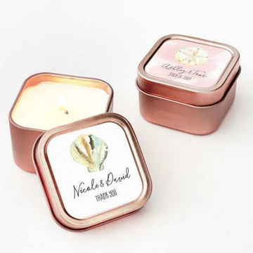 Tropical Beach Candle Tins – Rose Gold (Set of 24)