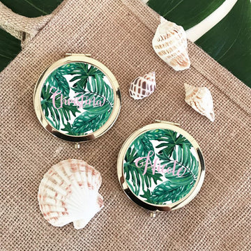Personalized Palm Leaf Compacts
