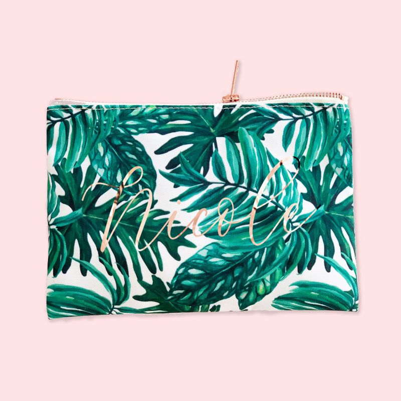 Palm Leaf Cosmetic Bag