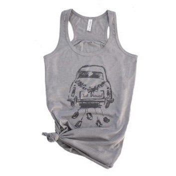 Vintage Car Just Married Tank Top (Personalization Optional)